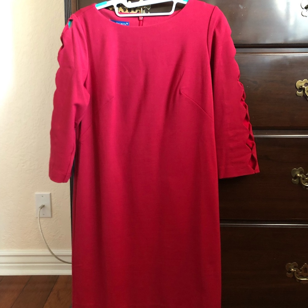 Red knee length petite dress